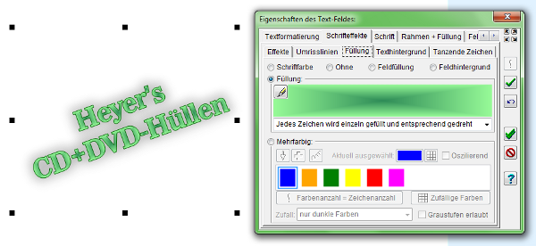 Heyer's CD+DVD-Hüllen: Textfeld