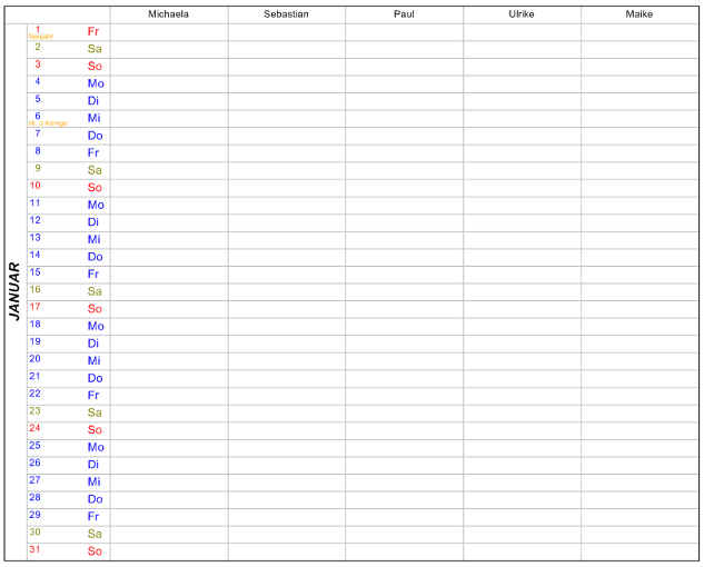 Heyer's Kalender-Studio - Familienplaner