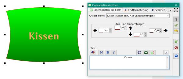 Zum Vergrößern anklicken! Heyer's Etiketten-Studio Pro - Form/Kissen